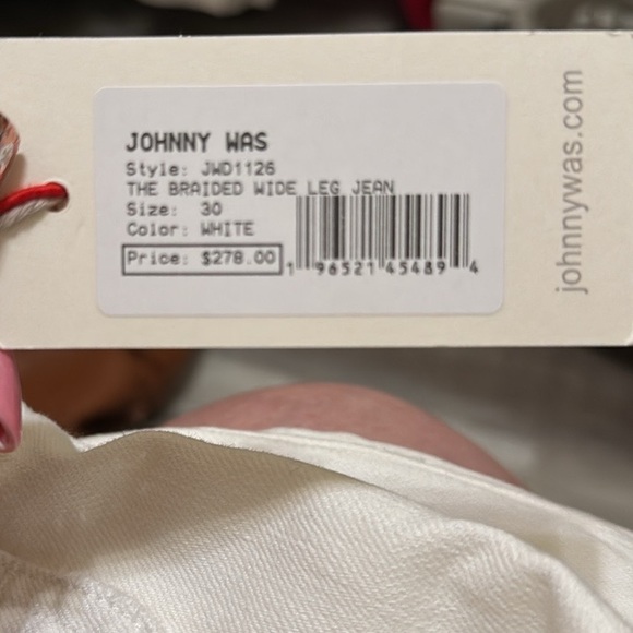 Johnny Was THE BRAIDED WIDE LEG JEAN White‎ 30 - Picture 7 of 9